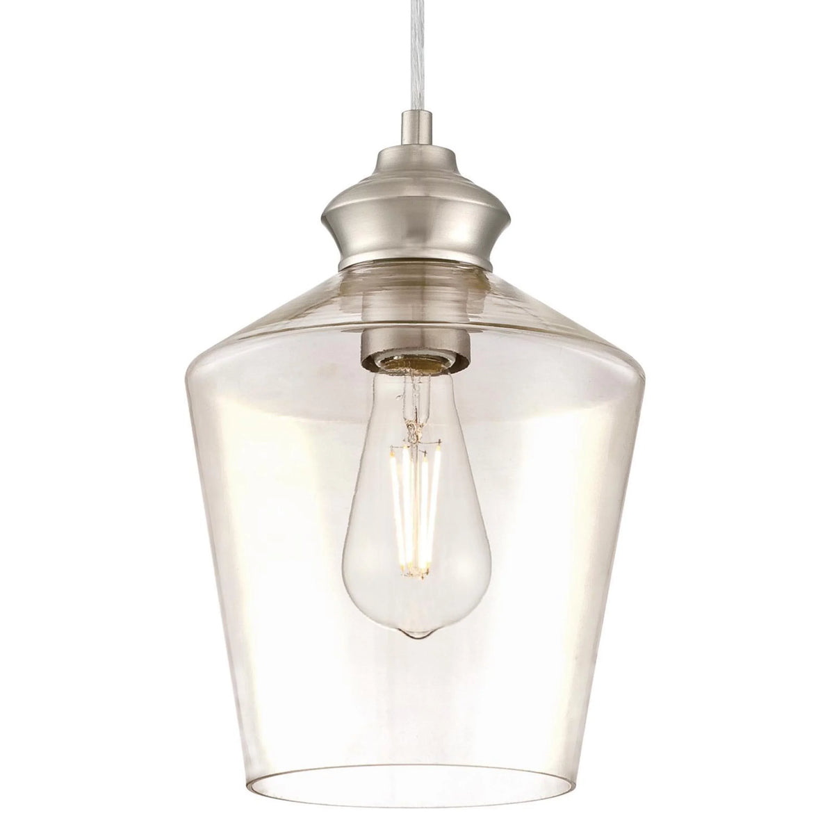 Clear Ramsey Finish Glass Nickel Mini Brushed Westinghouse Pendant