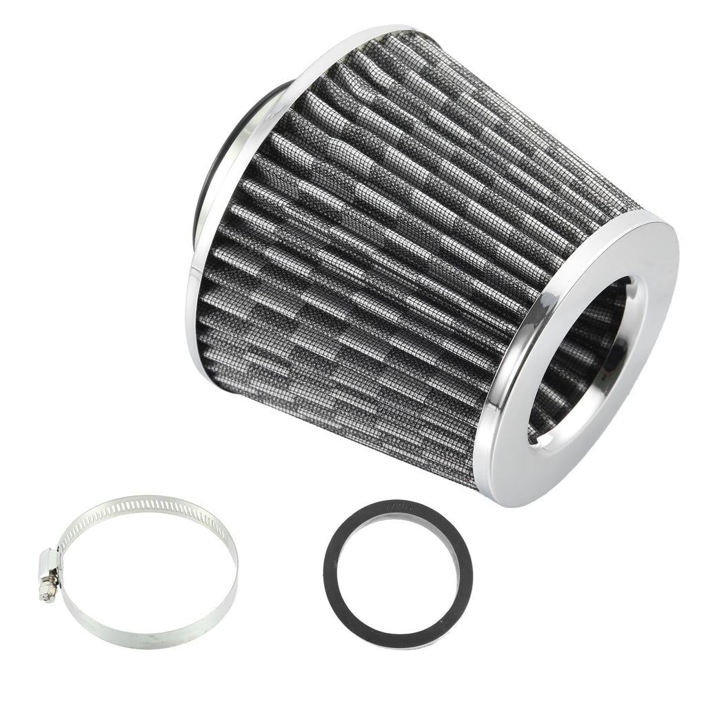 Inlet Cold Filter Dry Air Clamp on Carbon 2.5" Air Pattern Cone Intake Washable Reducer Ring 65mm Fiber 1pcs Replacement