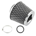 Inlet Cold Filter Dry Air Clamp on Carbon 2.5" Air Pattern Cone Intake Washable Reducer Ring 65mm Fiber 1pcs Replacement