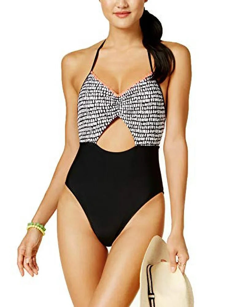 XS) Women’s Honey Cutout (Black/White, Hula Swimsuit One-Piece