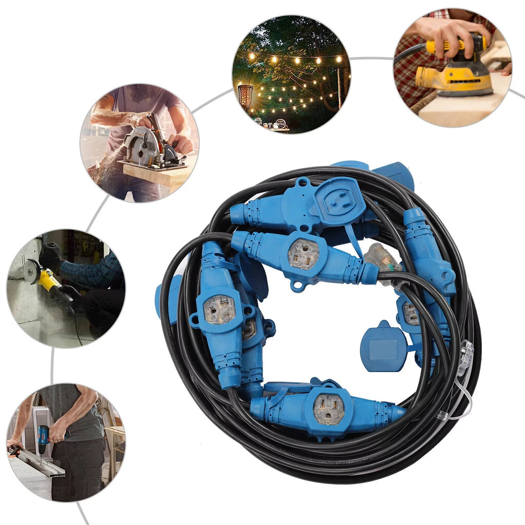Extension Gauge Eleven 50 Power Feet Cable 50FT Outlet exterior Cord, 12 Multiple