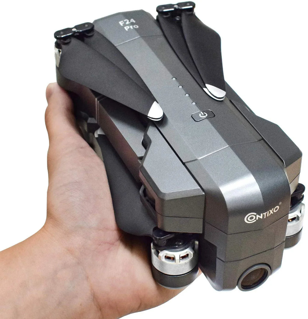 with with Motors, Drone 30 4K Me, Pro Waypoint Carrying GPS Camera Case FPV Compatible UHD Brushless RC for VR, F24 Time, Contixo with Quadcopter Adults, Foldable Camera Minutes Flight Follow