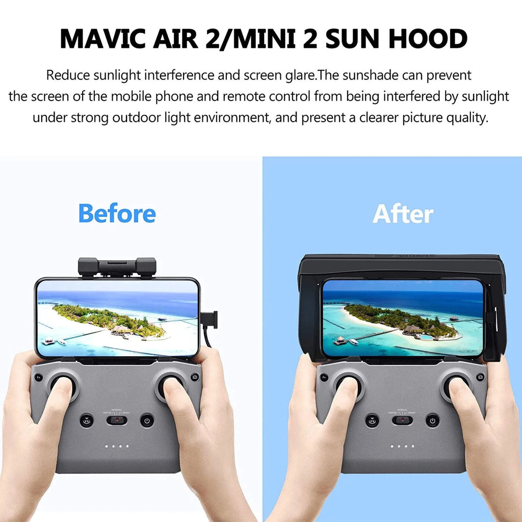 Mini Phone Hood DJI Foldable Shade Mavic Drone Air 2 US Remote Sun 2 Control for