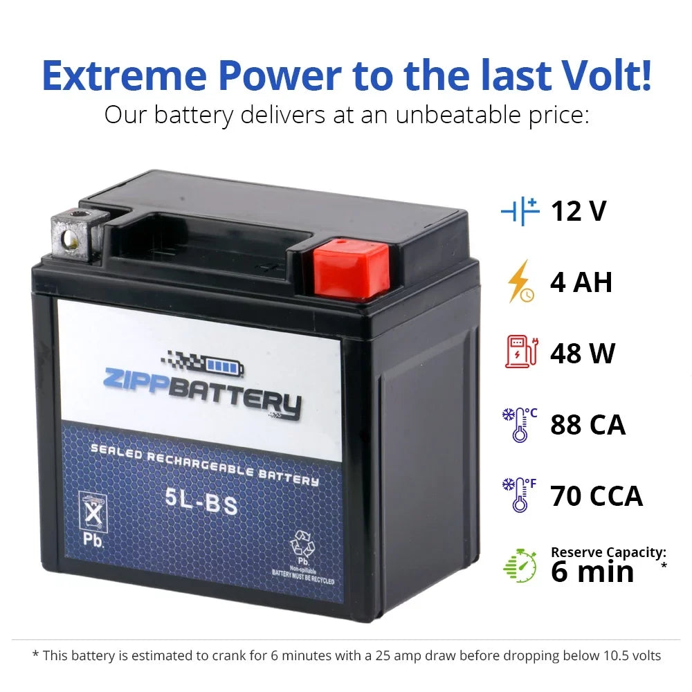 Ktm 450Cc Zipp Racing Battery Motorcycle Exc Ytx5L-Bs (2005-2013) for Years Battery