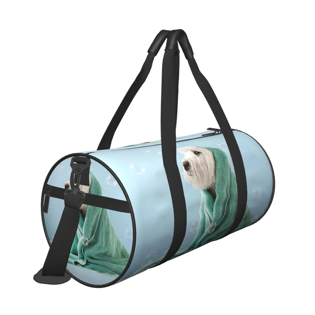 with Compartment Bag Waterproof Coaee Towel Pocket Dog Sports Travel Bag in Large Cylinder Gym Bag Capacity and Luggage Wrapped