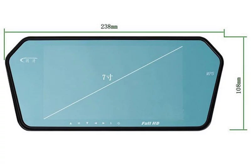 Photo Full with Mp5 FM Display Slot Car RearView Monitor TF inch Car 7" Built-in USB Bluetooth LCD HD Mirror TFT