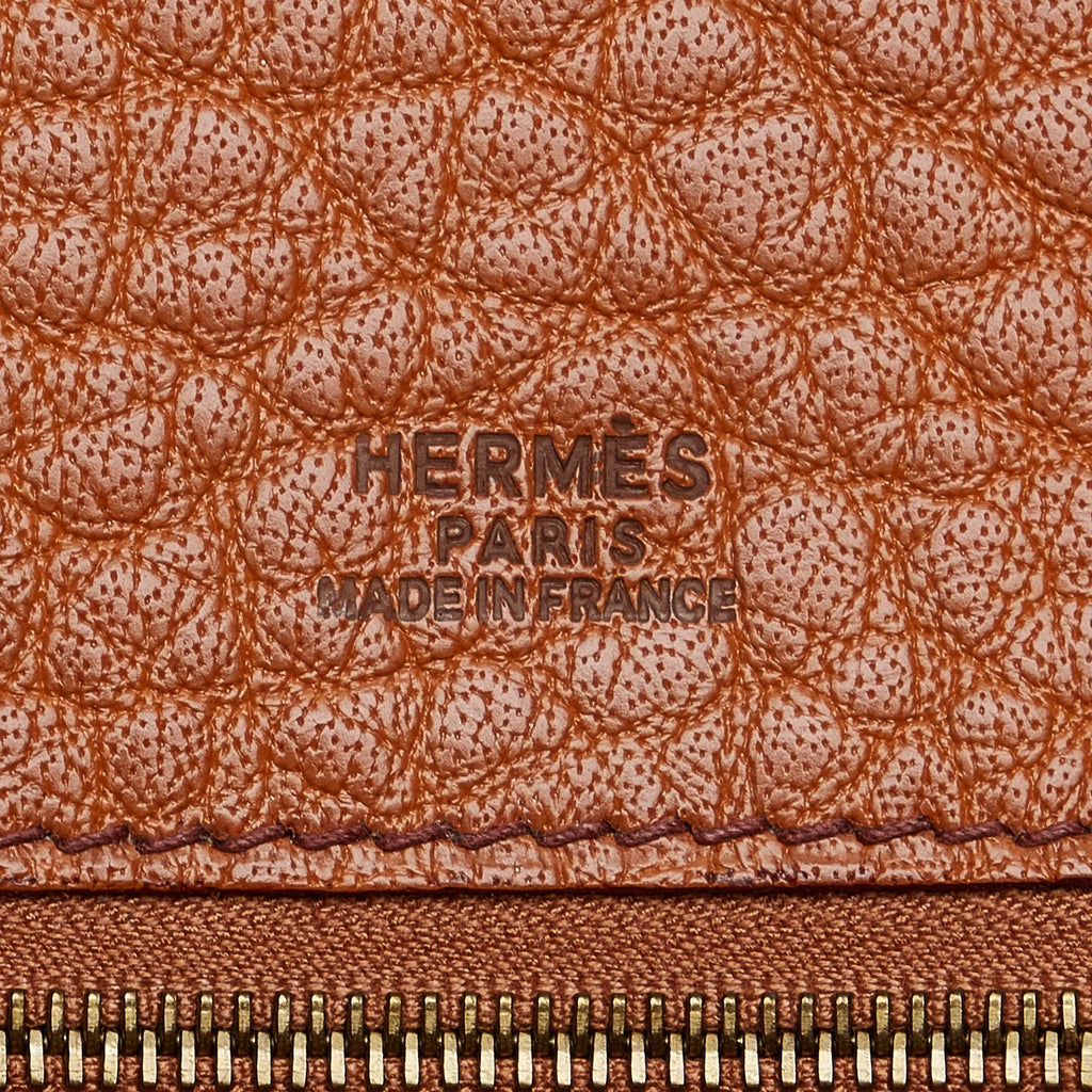 Calf Leather Hermès Unisex Tote Galop Pre-Owned Bag Authenticated Brown (Good)