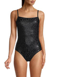 One-Piece Small US Leopard-Print DKNY BLACK Swimsuit,