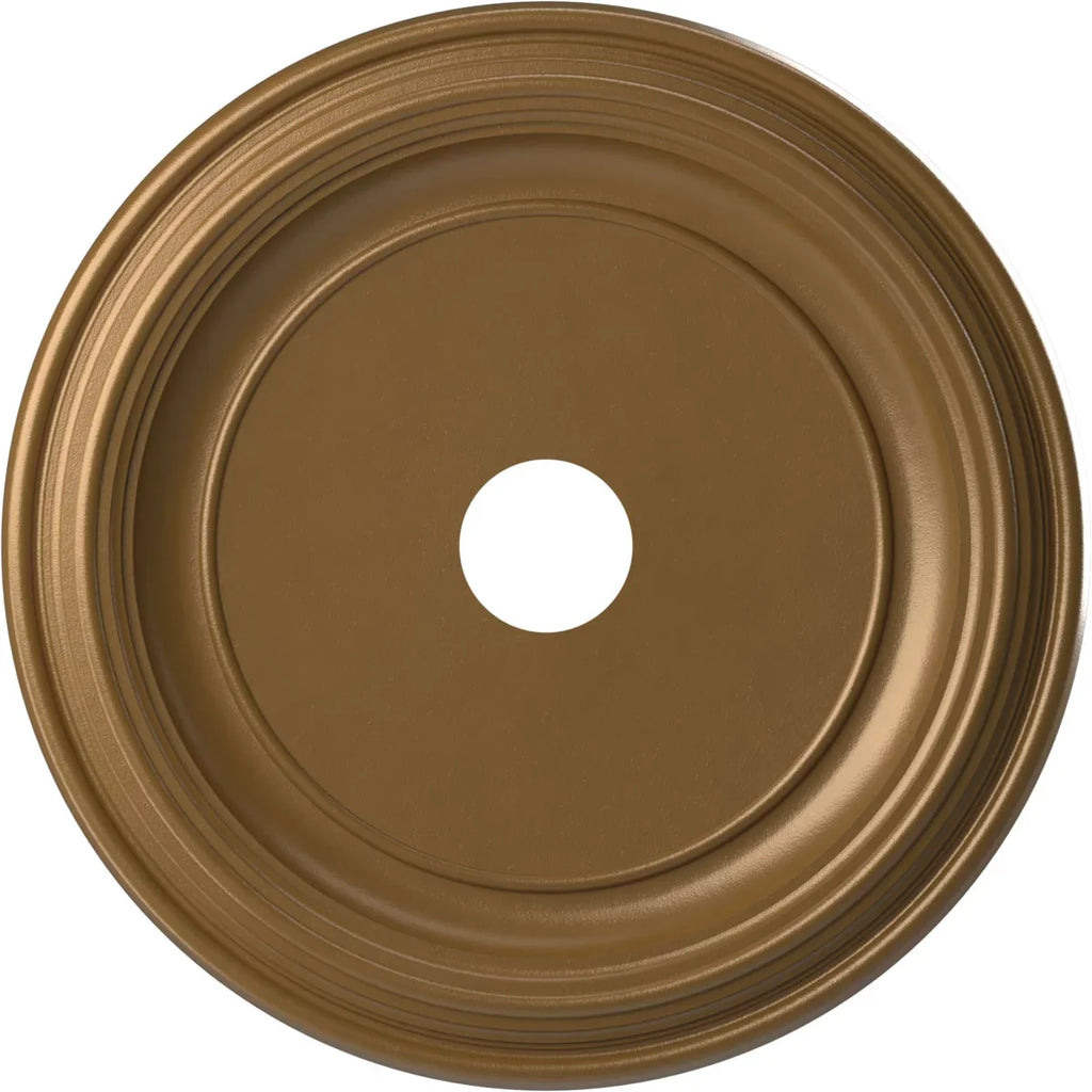 Canopies 1 to 1/2"P Thermoformed x 13 up Millwork 3 x Rush (Fits Medallion 1/2"ID Gold Ekena PVC 1/2"), 22"OD Ceiling Traditional Metallic