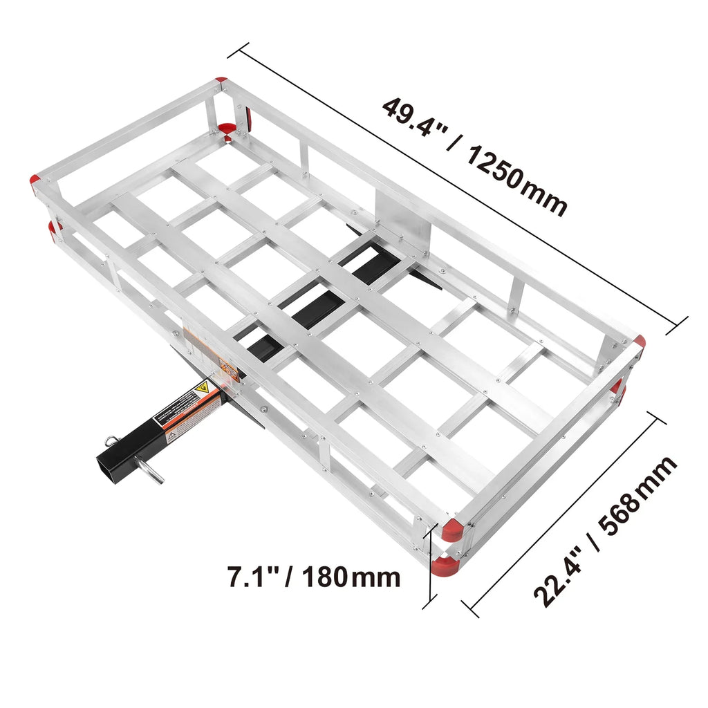 2" SKYSHALO Cargo 6 Hitch Carrier 20 500lb Receiver Mount 47 in x Aluminum x For