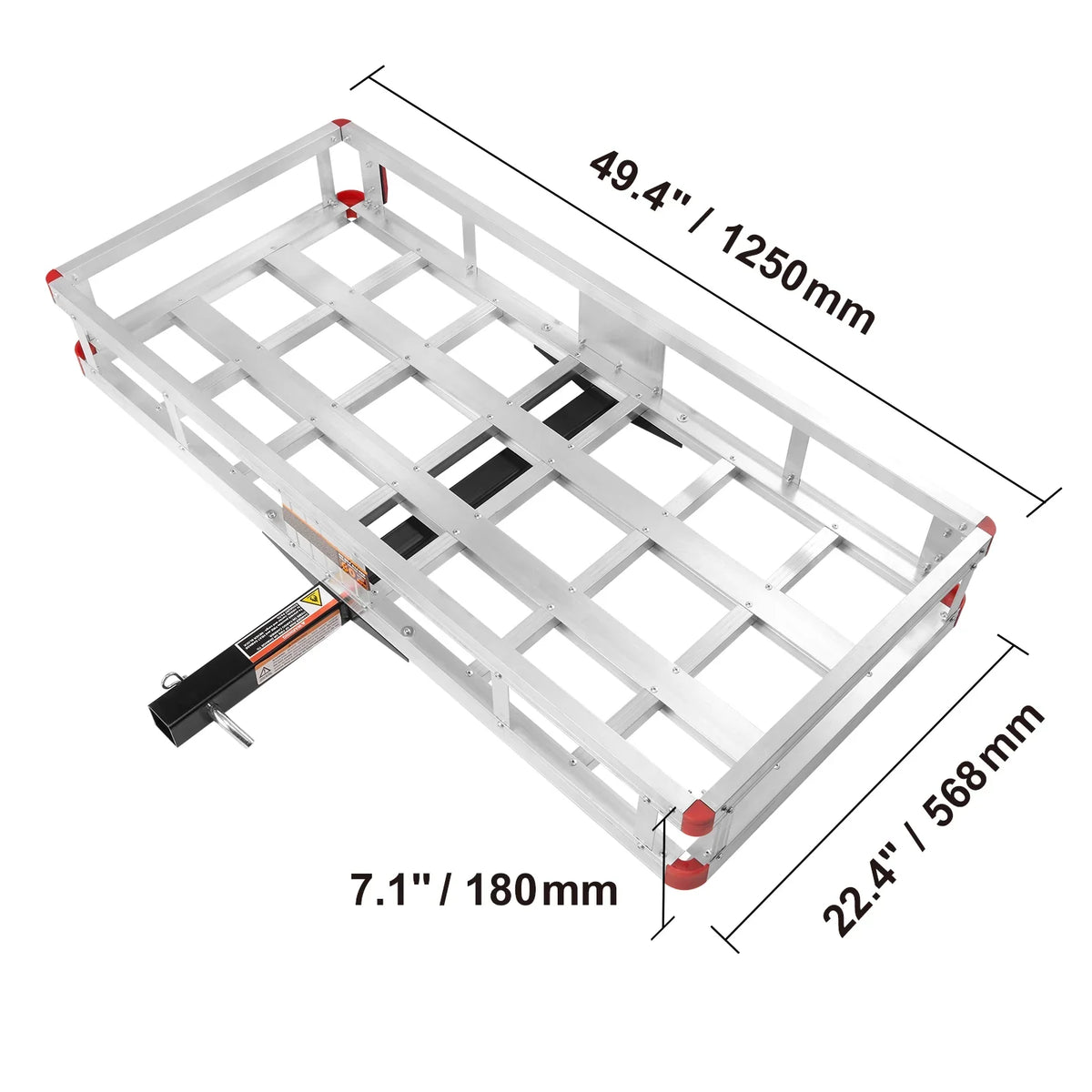 2" SKYSHALO Cargo 6 Hitch Carrier 20 500lb Receiver Mount 47 in x Aluminum x For