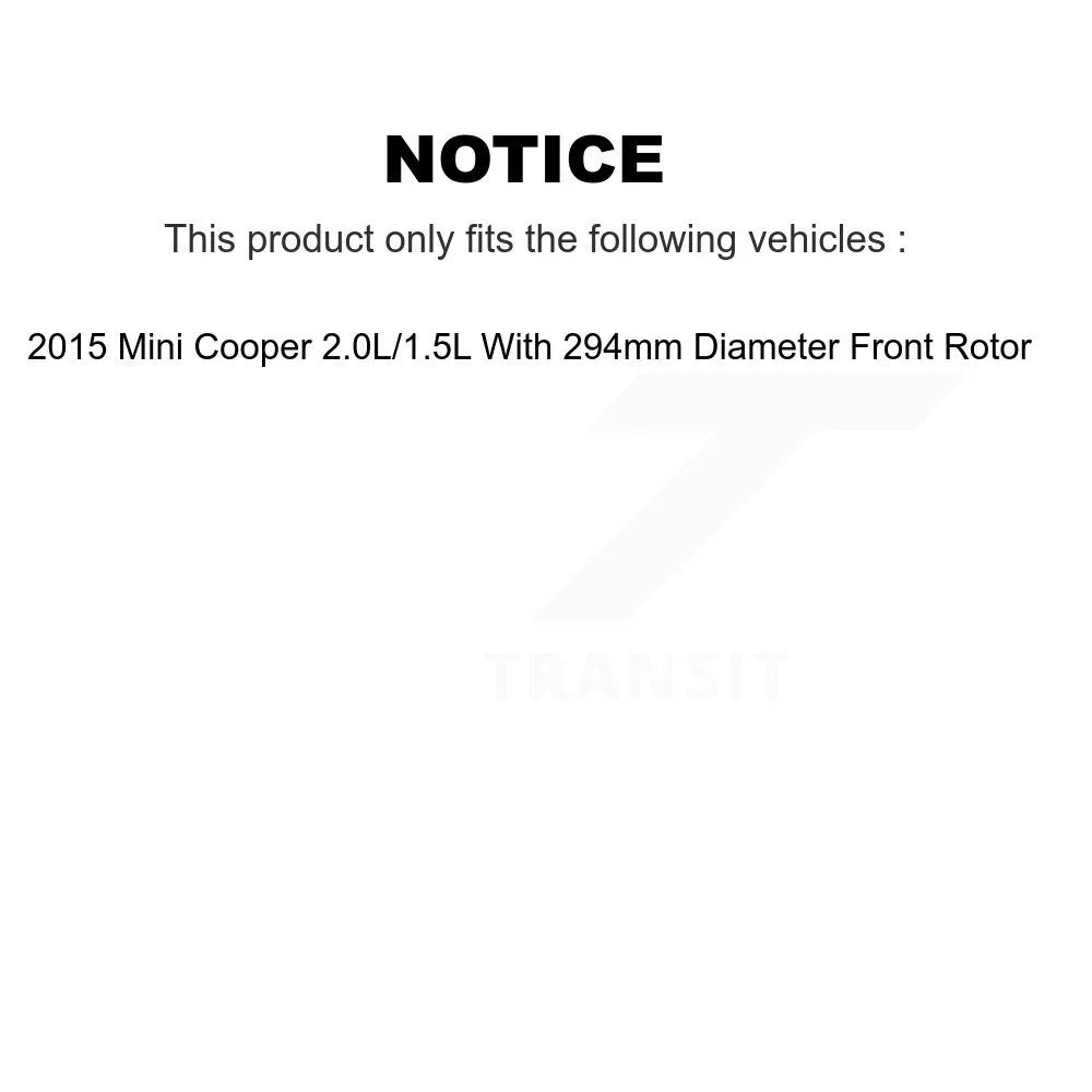 Auto With Rotors Drilled Mini Cooper Disc - Front 2015 And Transit Slotted KDS-100738 Rear 2.0L Diameter Rotor For Coated 1.5L 294mm Brake Semi-Metallic Pads Kit