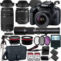 4000D/Rebel EF Lens+Canon 18-55mm DSLR Cards Canon Lens+case+128Memory III T100 f/8.0 75-300mm Telephoto EOS F/3.5-5.6 EF-S Camera (24PC) Zoom w/Canon Lens+500mm