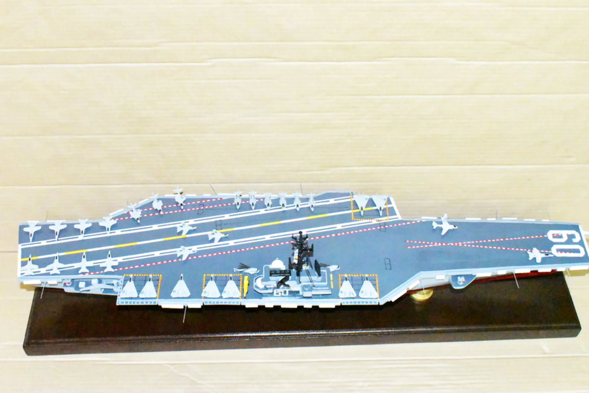 CV-60 Aircraft Model,Navy,Scale Carrier Model,Mahogany,Forrestal USS Class Saratoga