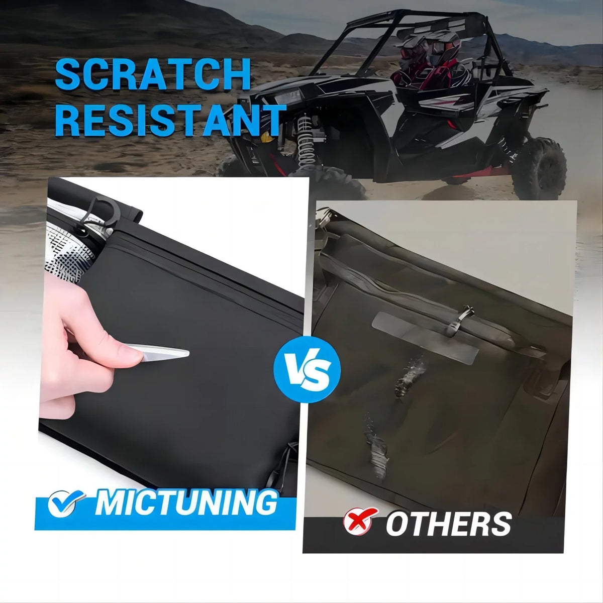 Multiple Compatible with Storage Organizer, UTV Bag Cargo MICTUNING Roll Gear Bag Rear Cage Tool Pockets