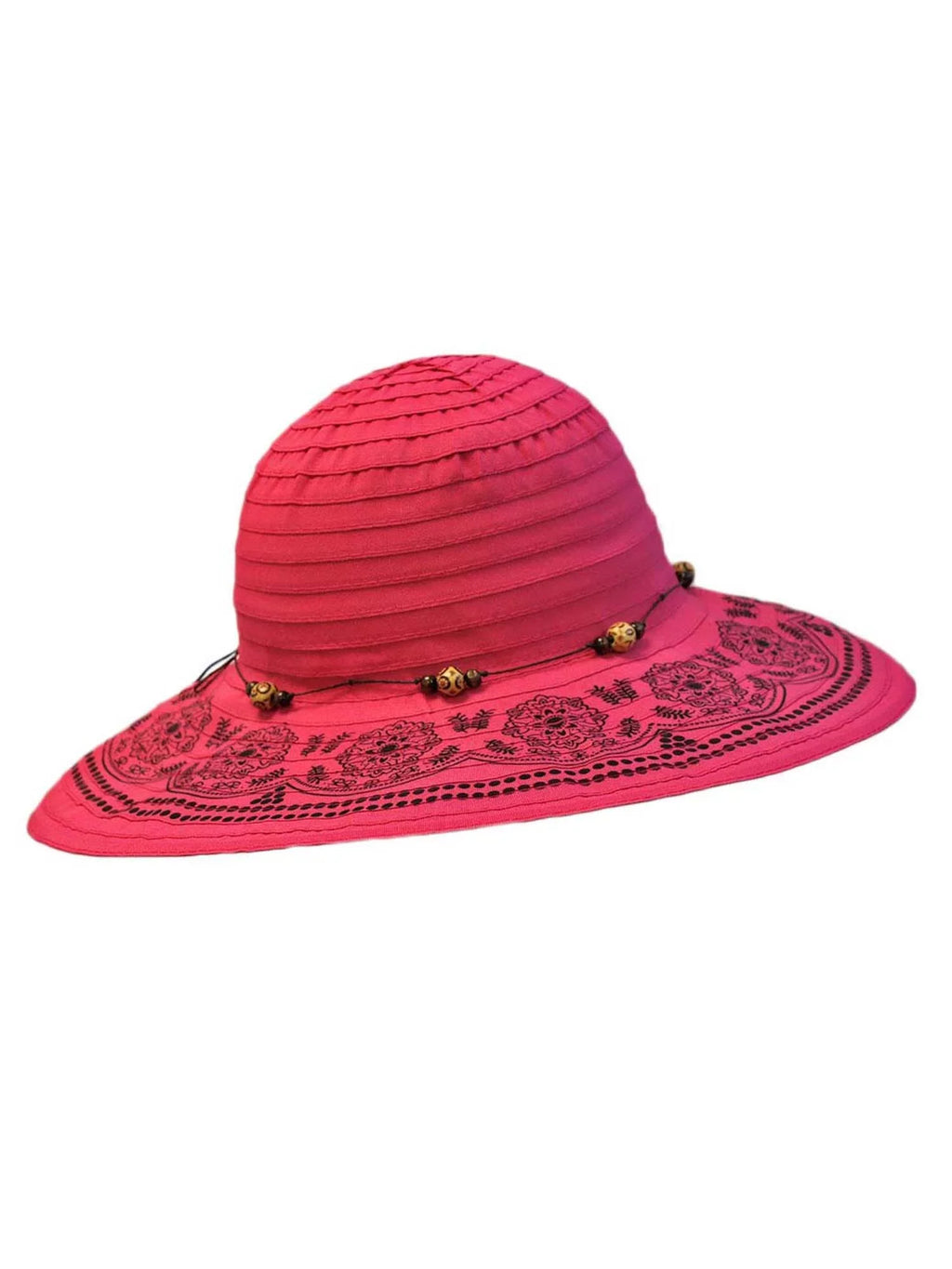 Floppy With Elegant Trim Hat Hot Pink