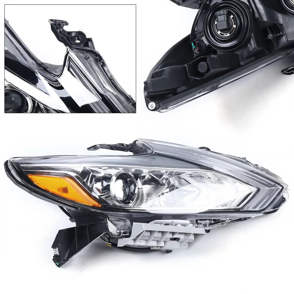 Right 2016 Chrome Headlights 2018 for + Left Housing 2017 Nissan Pair Altima