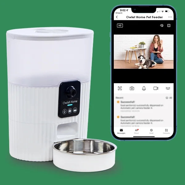 Vision, Auto Feeder & No with Pet Night with Owlet Alert, Cats Smart (3.5L), Automatic Home Fee 2-Way Monthly Camera Alexa Assistant, Video, Motion HD Dogs 1080P WiFi, Audio, Live for & Works