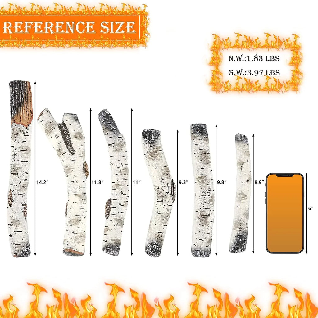 Fireplace, Vented, White Logs, Fireplaces, Gas Birch for Inserts, Ethanol, Indoor Logs Pcs Gas Fireplace Indoor exterior Electric Hisencn Propane, Gas Fireplace Gas Ceramic Gel, 6 Decor or