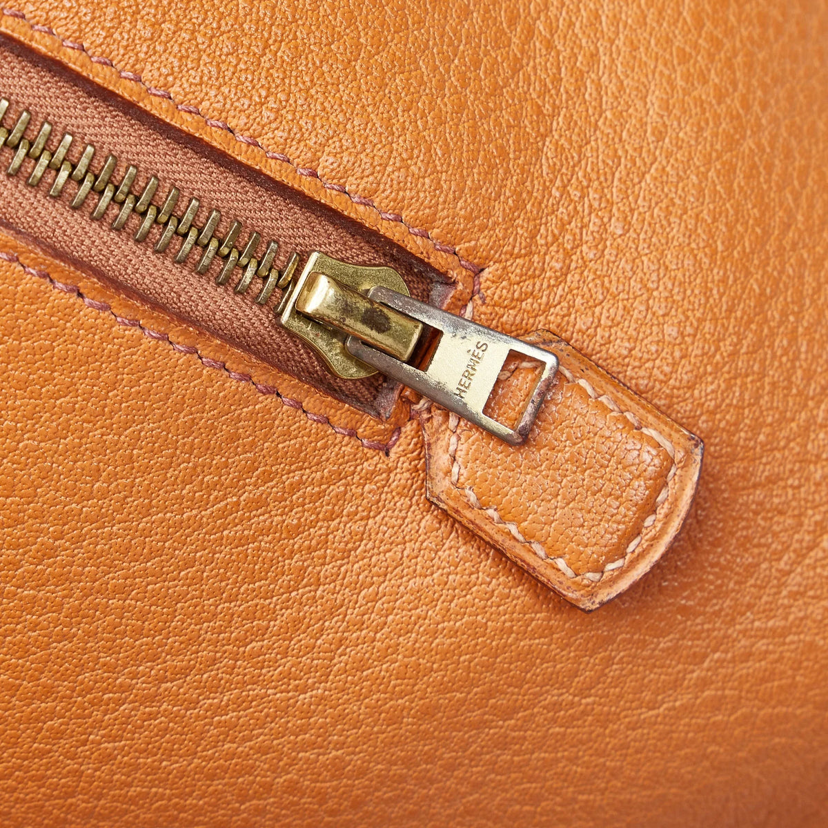 Calf Leather Hermès Unisex Tote Galop Pre-Owned Bag Authenticated Brown (Good)