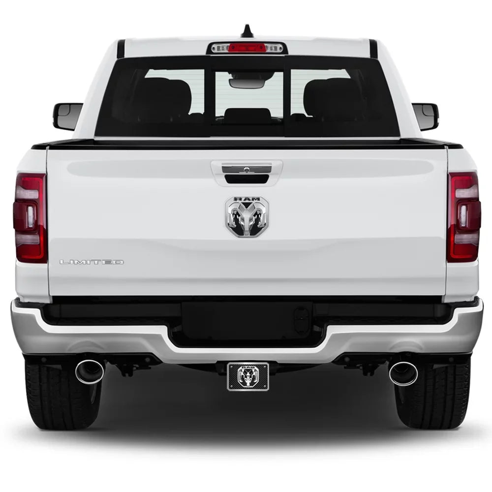 3D Logo RAM 2 Look on Fiber Billet Tow 2019 Aluminum Carbon inch Hitch Cover