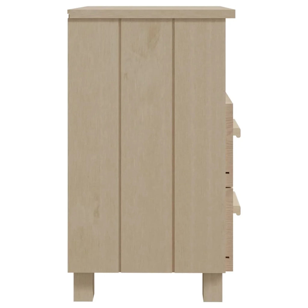15.7"x13.8"x24.4" Htovila Cabinet Solid Pine Wood HAMAR Bedside Honey Brown