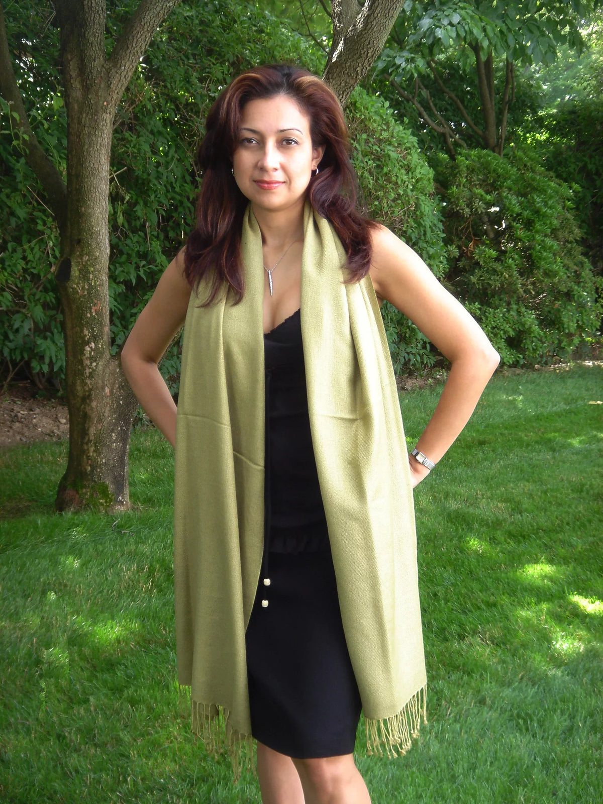 Scarf/Wool/Silk (Olive Shawl/Shawls/Scarf/Scarves/Wrap/Stole/Muffler/Cape/Ruana/Blanket/Throw/Pashmina Regular Shawl/Cashmere Shawl) Green