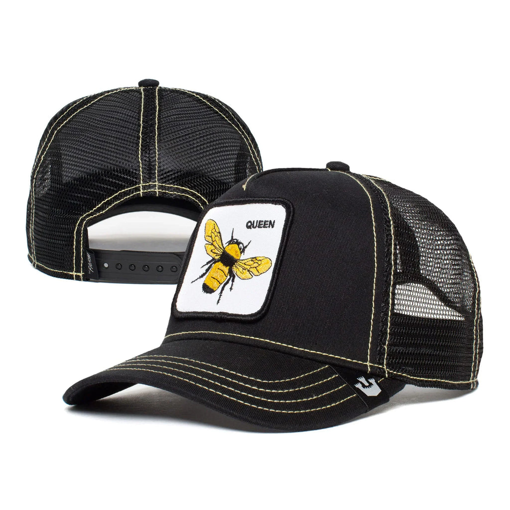 Original Unisex dimension Bee), Goorin (Queen The Trucker Black Farm Snapback Hat, Bros. One Adjustable
