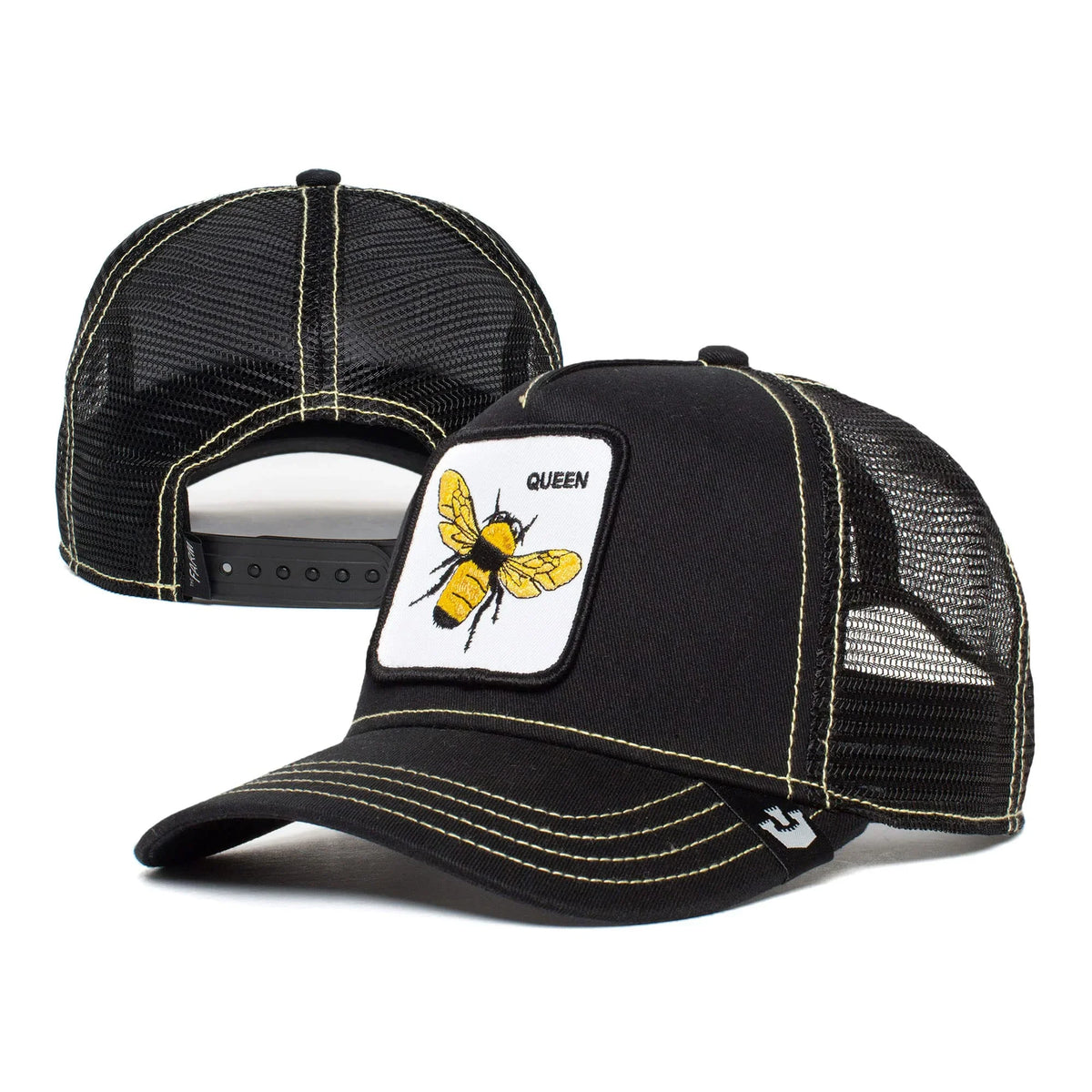 Original Unisex dimension Bee), Goorin (Queen The Trucker Black Farm Snapback Hat, Bros. One Adjustable