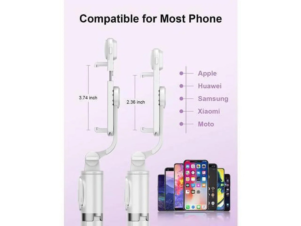 Cell LED Tripods and Q02s) (White, Phone Selfie Tripod Extendable Remote, Compatible with Ring Android Stick Model Light, with with iPhone Remote