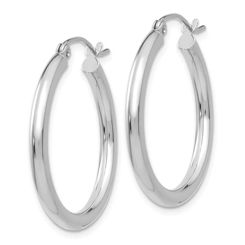 2.5mm Adults for for White Men Lightweight 14kt Earrings; and Women Hoop and Teens; Polished Tube Gold Real