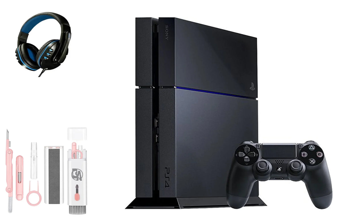Black New 500GB with 4 Like Cleaning Gaming Kit Console Bundle PlayStation Headset BOLT AXTION