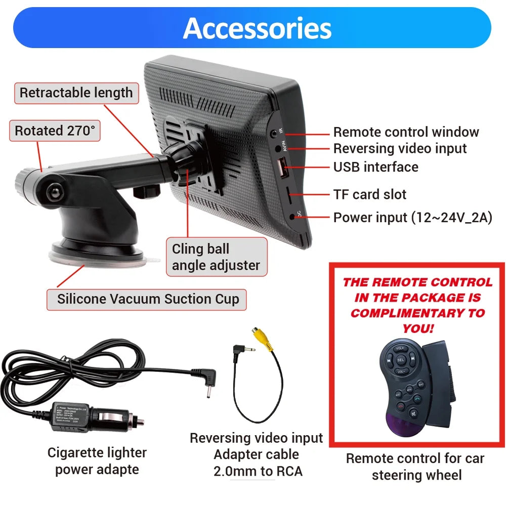 Video Navigation,FM Car Support Android Music, Touch inch 7 with Bluetooth Awesafe Screen Audio, Wireless Stereo Auto Carplay , GPS