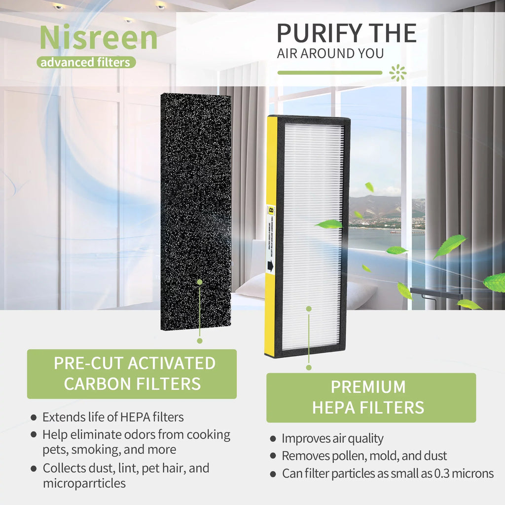 4*HEPA Models DAJDAH Purifier AC4820 Filter for + B Air Guardian | AC4825E AC4900CA Replacement Germ Filter HEPA FLT4825 Replacement 6*Pre-Filters