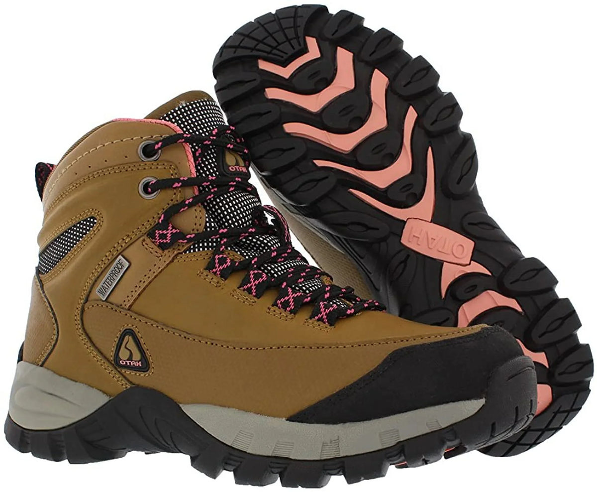 Womens 8, Waterproof Boots Otah Mid-Cut Camel/Pink dimension Forestier Otah Camel/Pink Hiking Color:
