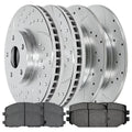 Brake AutoShack Ceramic Kit Chrysler Country Town Journey V6 for Ram Replacement & Rotors Silver 2012-2020 VW Pads Caravan Routan 2012-2016 and Rear C/V Drilled and Grand Dodge Front 2013-2015 Slotted