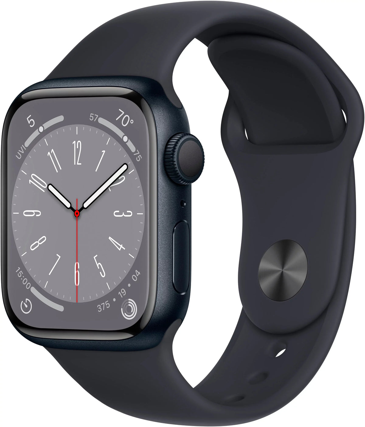 Restored 8 Midnight Aluminum Watch (Refurbished) Midnight 41mm Series 8 Gen - MNPC3LL/A Band Sport