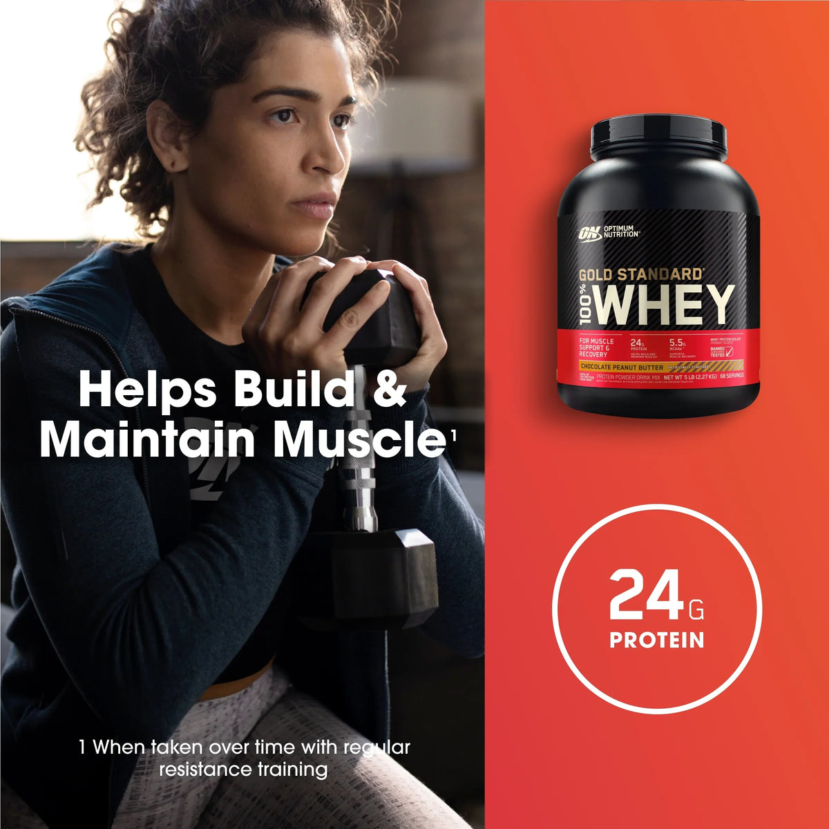 Peanut Chocolate Standard Butter, Whey Powder, Nutrition, 100% 5 Optimum Protein lb, Gold Servings 68