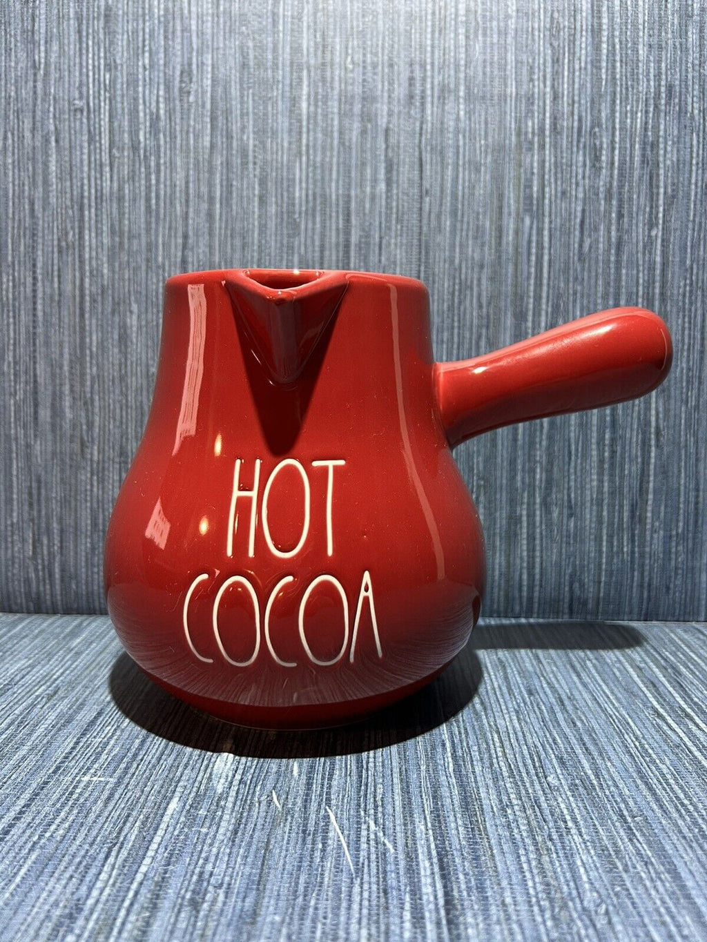 COCOA LL Rae HOT Kitchen Ceremic Red Pot Letter with Dunn White