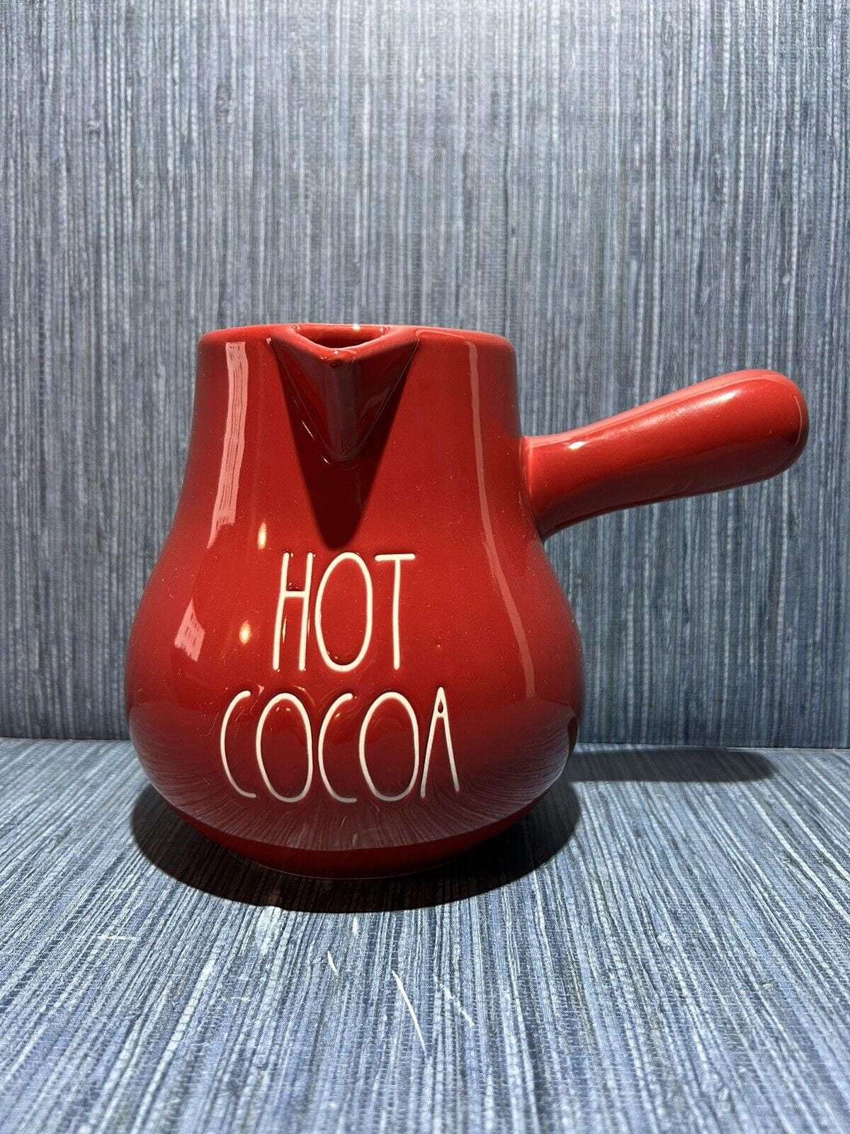 COCOA LL Rae HOT Kitchen Ceremic Red Pot Letter with Dunn White
