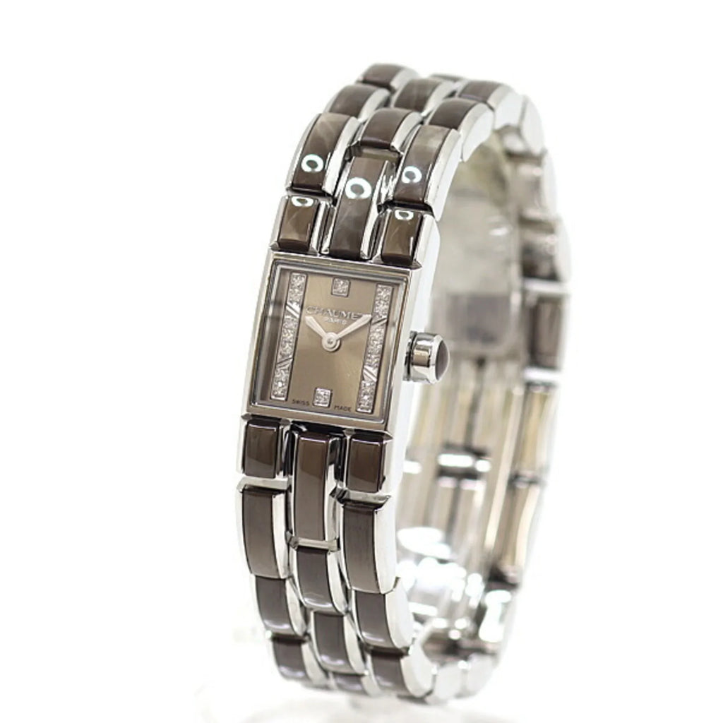 Kaysis Quartz Brown CHAUMET W19616-34B Pre-Owned (Good) Crystal Lumiere Dial Ladies Watch