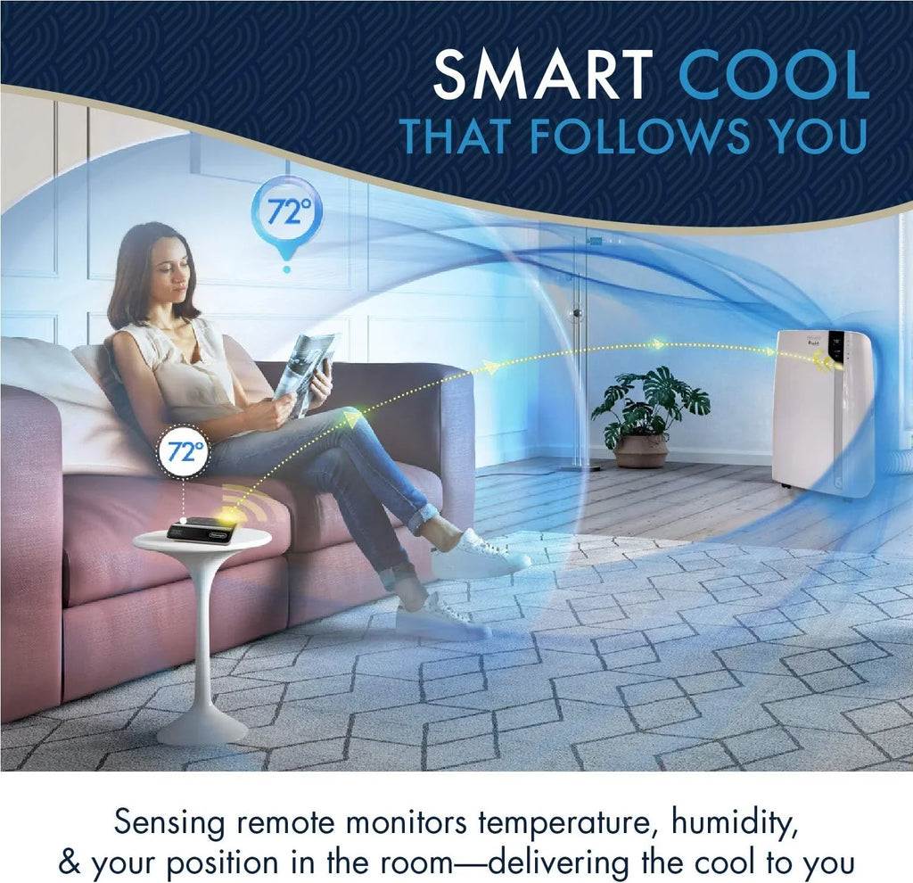 Ft 12,000 remote, Bluetooth WH Conditioner Air DeLonghi BTU, Sq White Pinguino Portable Conditioner, PACEX360LVYN 500 White
