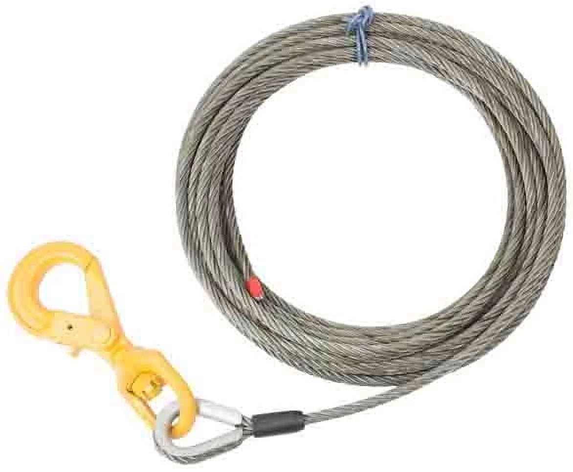 15,087 Strength Tow Mytee Self x Products 75' Steel Breaking Locking, Ultimate Rollback Core Wrecker Rope lbs Winch Truck Cable 3/8"