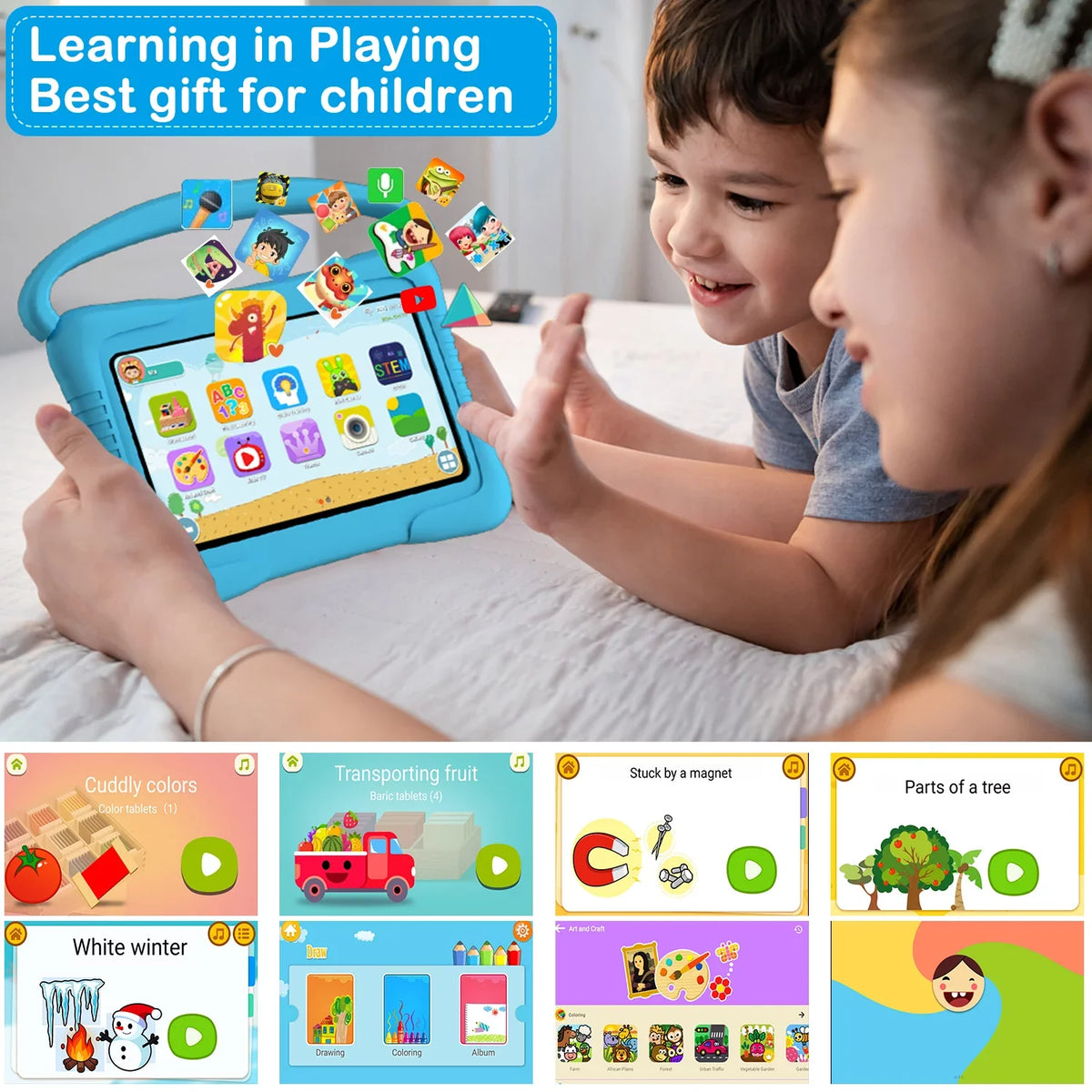 with Learning 11 Tablet Play,Youtube Netflix Tablet,32GB Antemper ROM Tablet,Toddler Hulu,Blue Control,Dual Bluetooth,Wifi,Parental Android inch Camera, Tablet,7 Kids Storage,Kids
