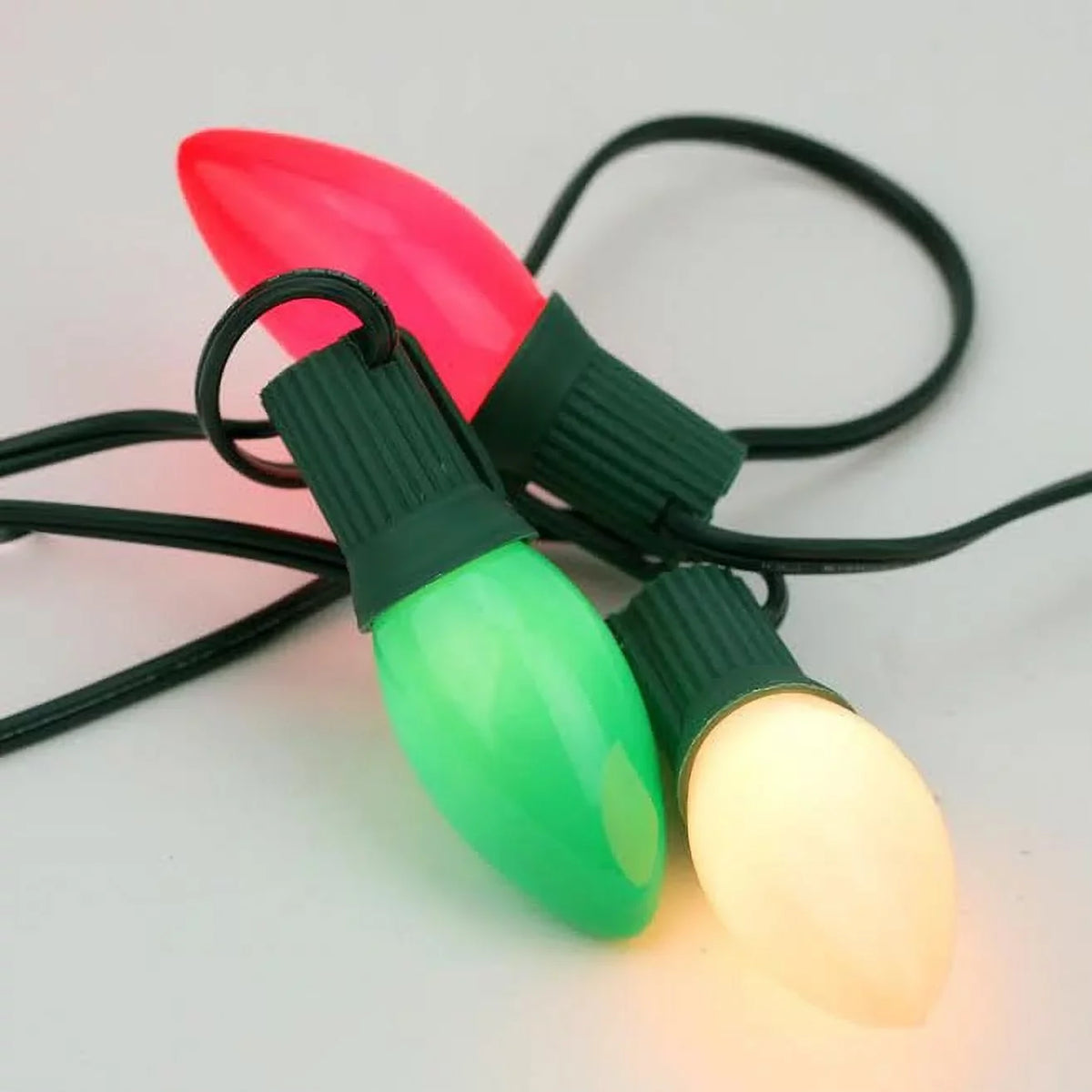 '- Green/Red Lights 25ct Northlight Christmas Wire 24' String C9 Green