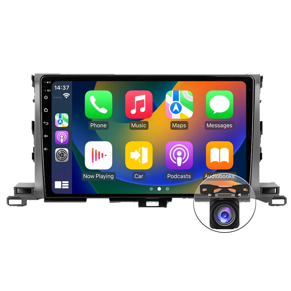 WiFi 64G Car for Steering 4G 2014-2019 10 Highlander ROM GPS Android Bluetooth Built-in with Wheel Host Control Navigation Auto, Radio RAM Carplay/Android