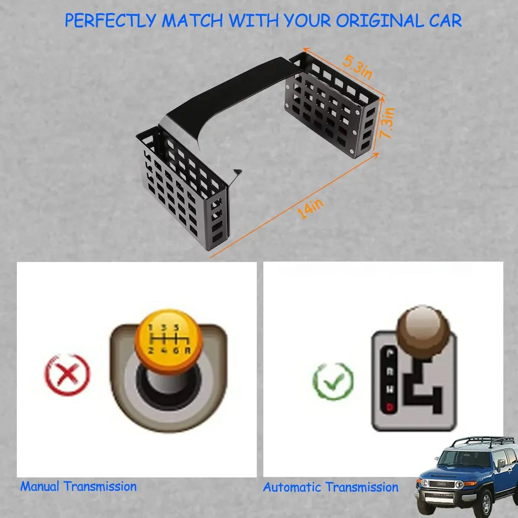 Box 5.3in,1PCS 2007-2021, Black,Height FJ with Toyot@ Car Compatible Shifter Cruiser Tinki Storage