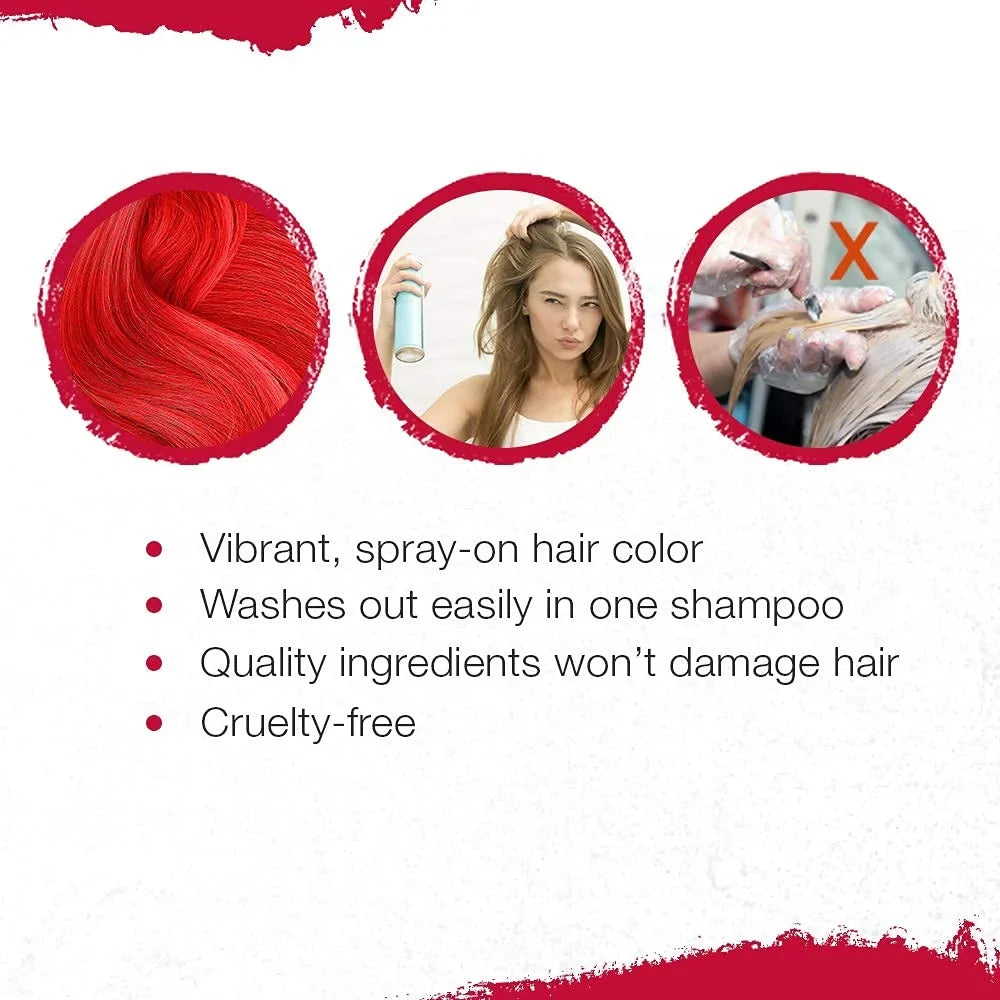 Hair Vivid Dye Instant Hair Temporary Color, Hair Spray, Cougar Spray-On oz, Punky Color Non-Damaging 1-Pack Red, 3.5