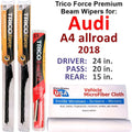 A4 of Beam 2018 Audi (Set allroad Performance Wiper 3) w/Rear Wipers