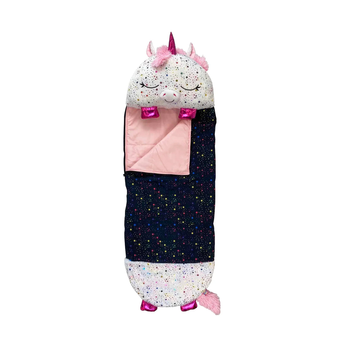 Nappers Plush Unicorn Toy Happy Sleeping Pillow and One, in Sack